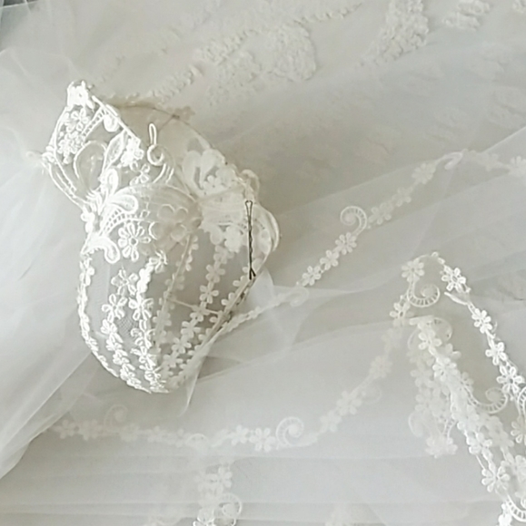 3 Layer wedding Veil Vintage (white) - Picture 7 of 12